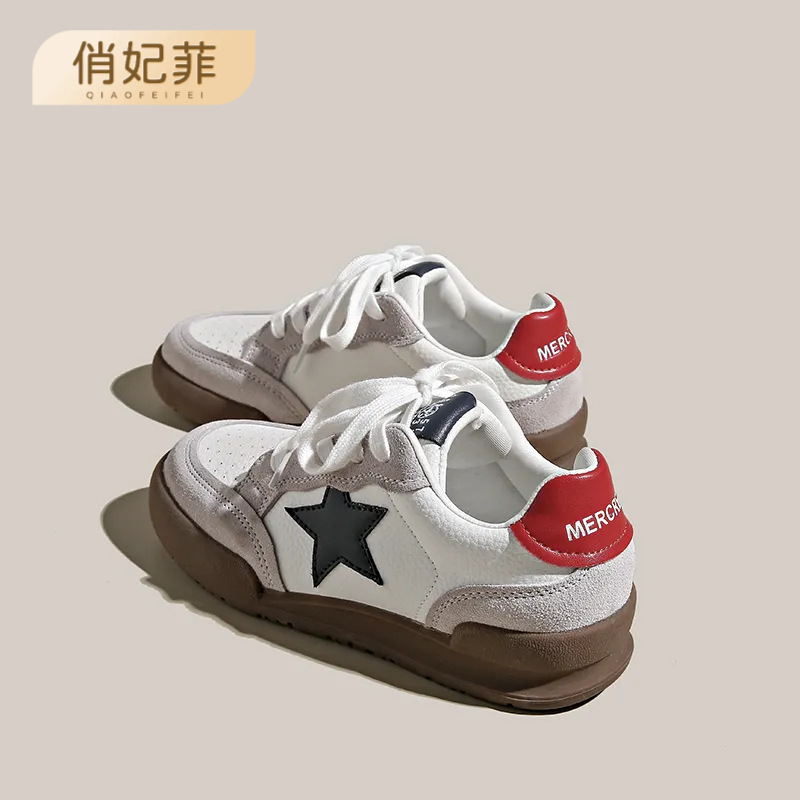 genuine leather german training shoes for women 2024 new hong kong style retro star board shoes for women all-match platform casual sports shoes for women