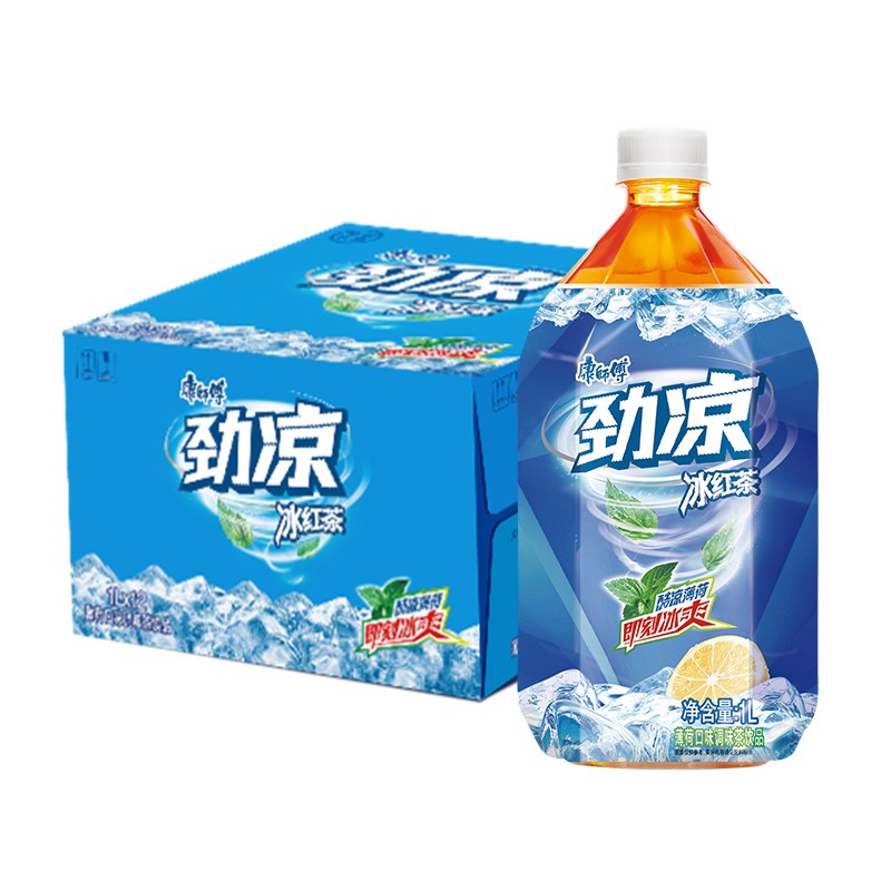 劲凉冰红茶1l*12瓶整箱 薄荷口味调味茶饮料夏季清凉饮料-阿里巴巴