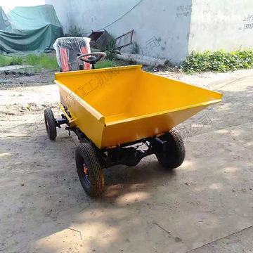 电动四轮翻斗车 工地用电动灰斗车 电动砂浆运输小推车装卸车