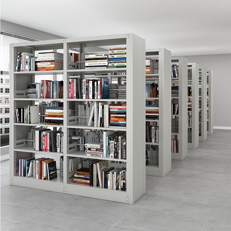 三箭图书馆落地书架钢制书店学校单双面资料架阅览室档案加厚铁艺