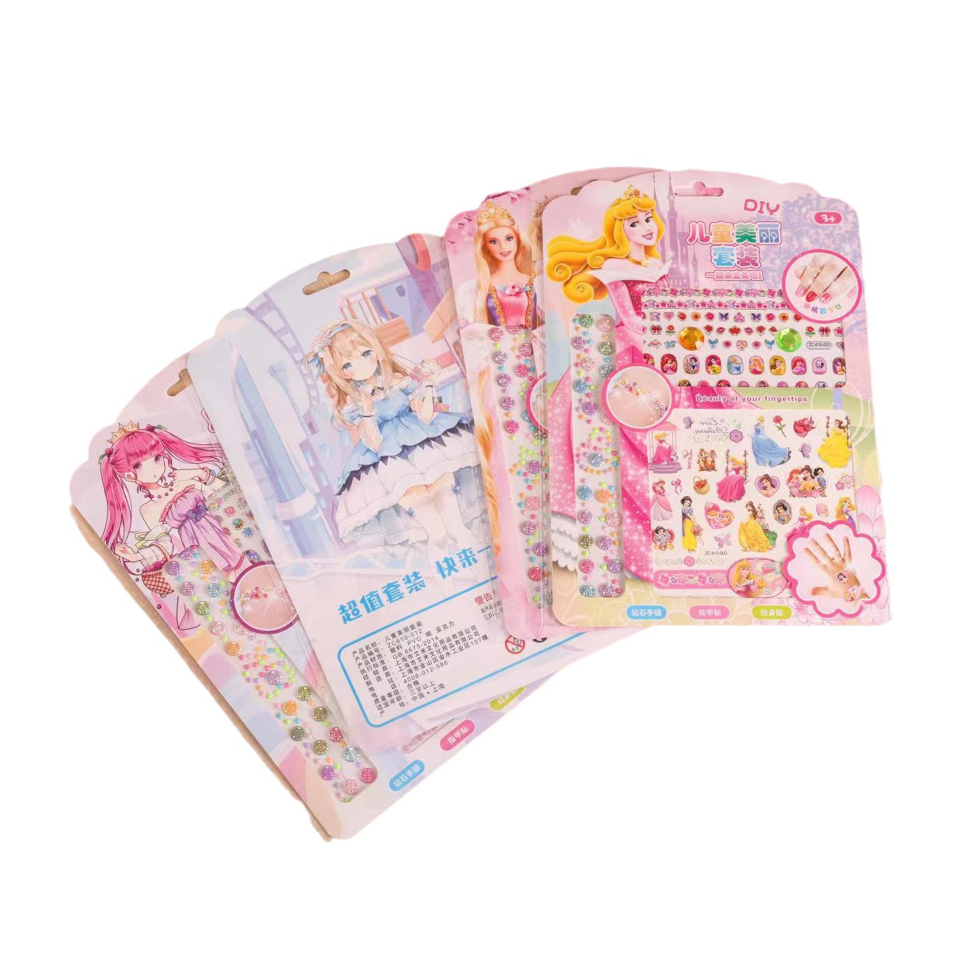 Zc610 Korean Style New Three-in-One Exquisite Set Bubble Sticker Series Cartoon Children's Beautiful Set Stickers