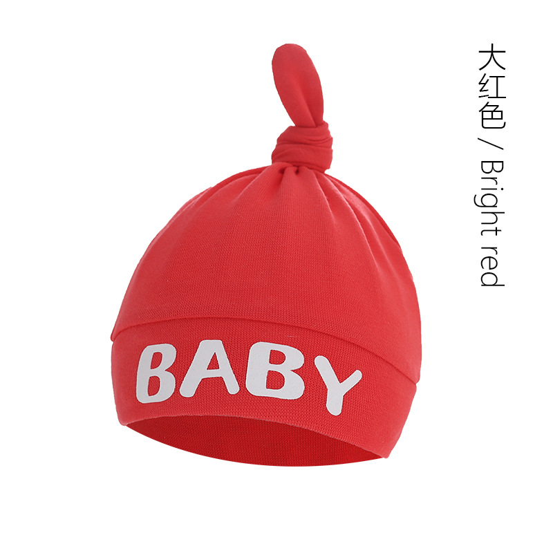 Baby Foreign Trade European and American Newborn Fetal Cap Babies' Baby Nipple Cap Knotted Hat Baby Gloves Source Manufacturer