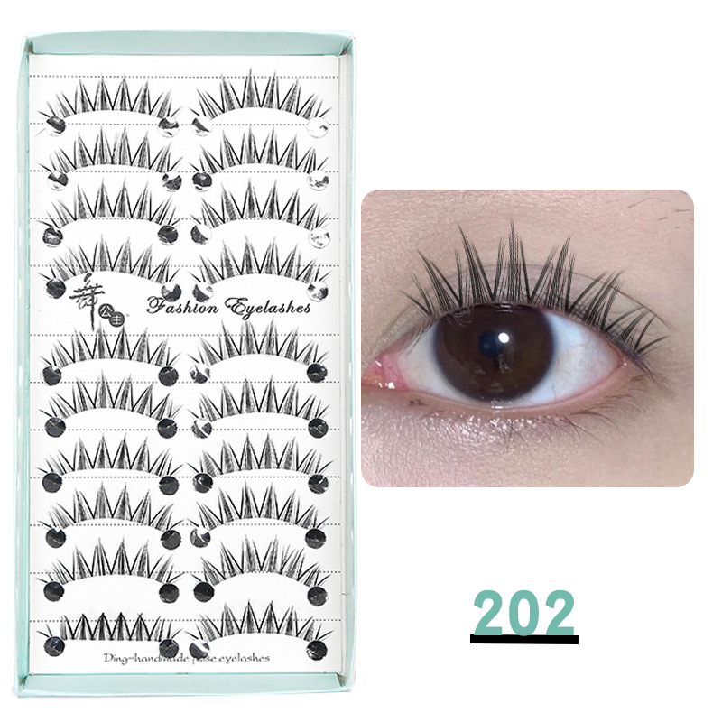 Dingsen False Eyelashes Factory Cross-Border Stable Supply 10 Pairs Women's Team Cos Eyelash Nude Little Devil Eyelashes