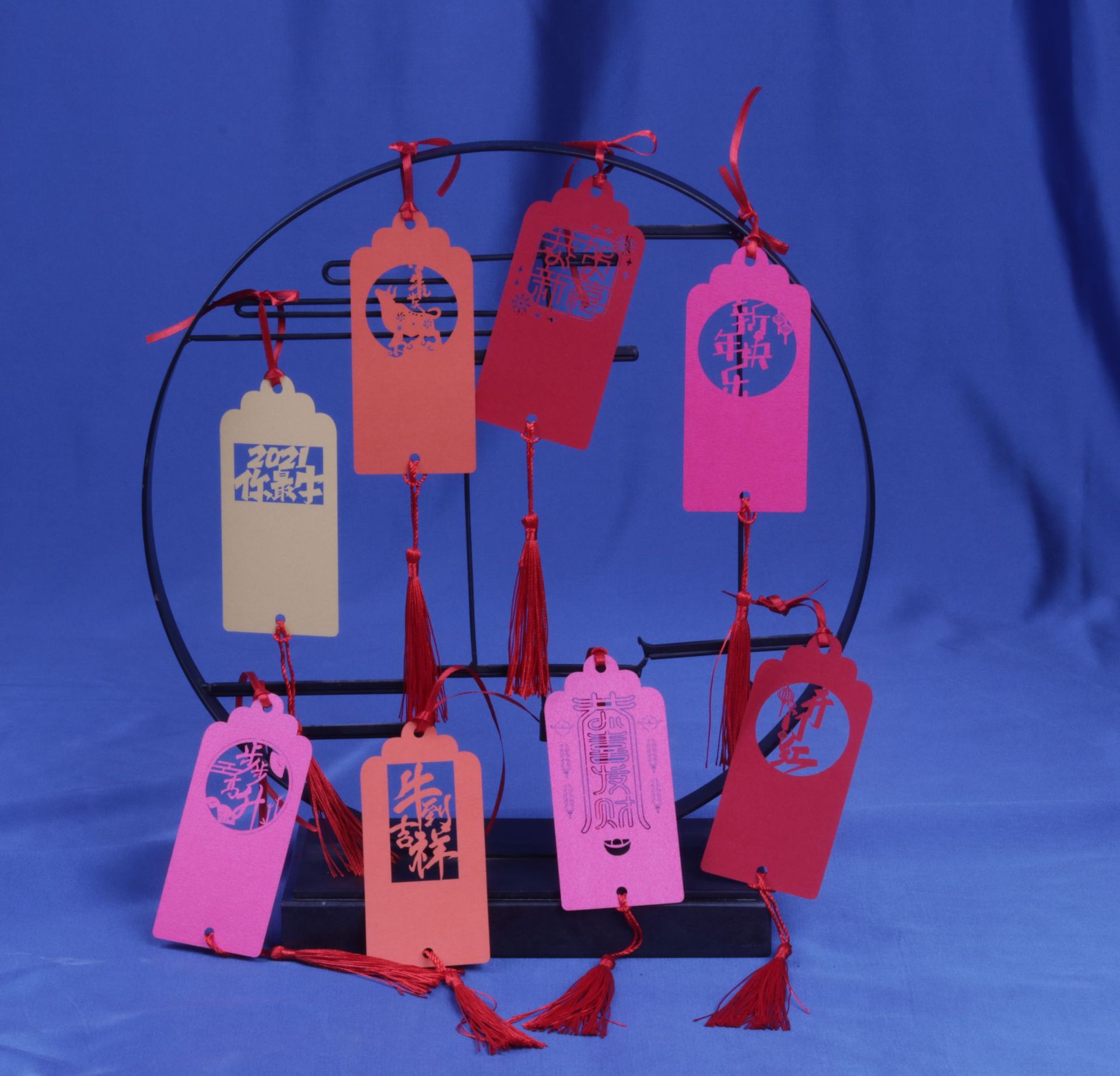 春节许愿吊卡 祈福卡挂件牌子 新年红色卡片 元旦福卡 装饰贺卡