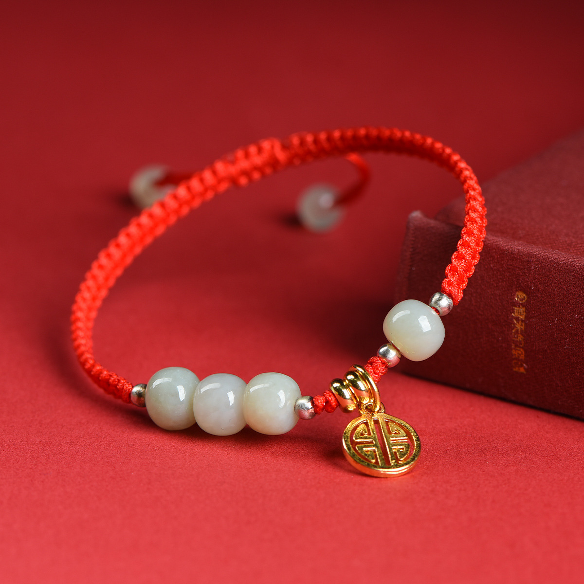 纳福小福牌手链编织红绳女士款手绳ins高颜值闺蜜学生不掉色手饰