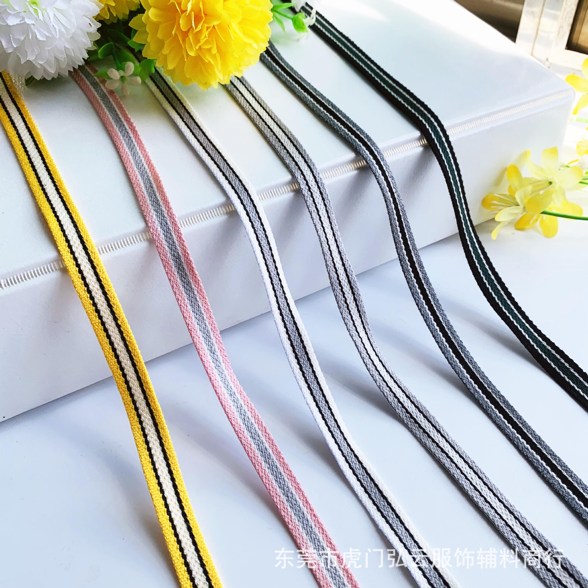 现货1cm仿兔绒拼色织带滚边条家纺鞋帽压边条裤边侧边条服装辅料