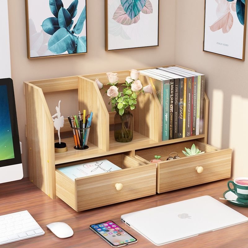 简易办公桌收纳书桌上儿童小书架桌面置物架简约学生多层书立架