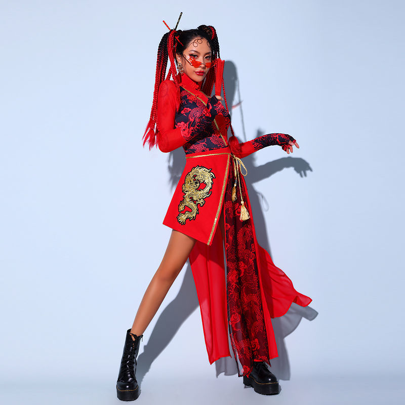 中国风女团演出服韩舞打歌服街舞套装性感爵士舞服装年会舞蹈服女