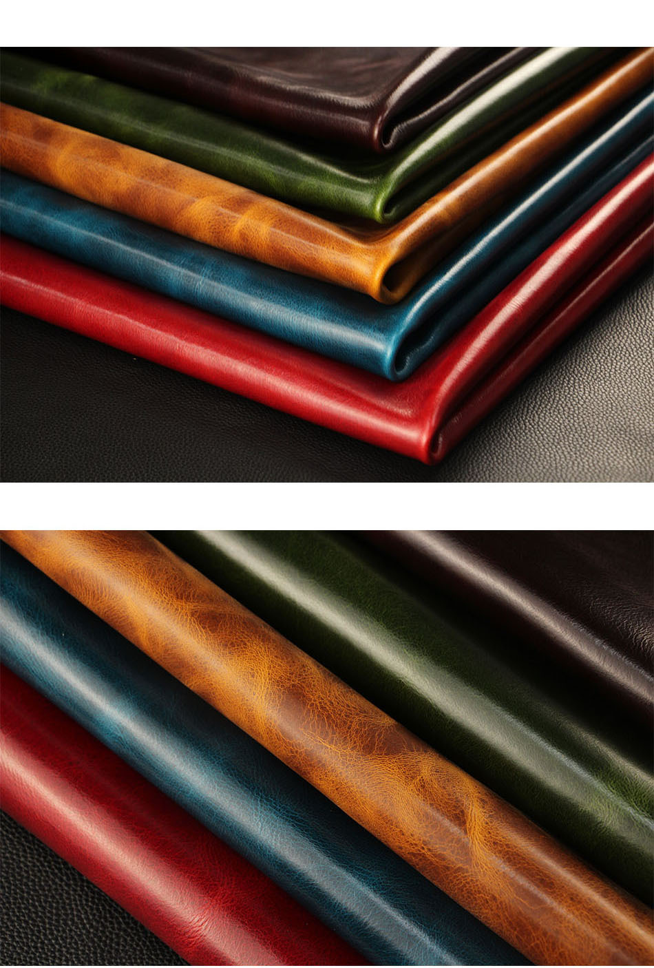 头层牛皮油蜡疯马皮植鞣革高档手工面料皮革双变色效果 自有工厂