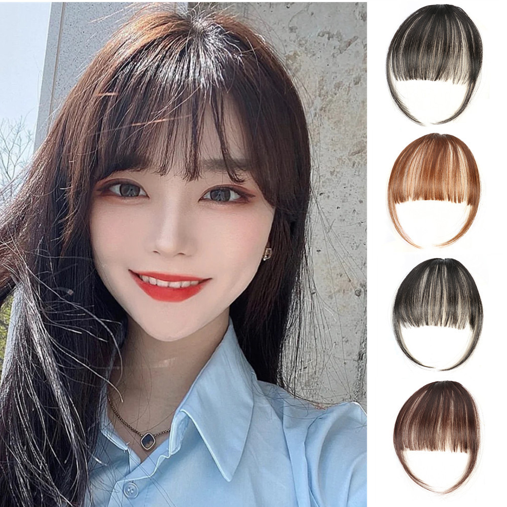 化纤假发女刘海片网红空气刘海带鬓角修脸假刘海片女直播带货产品