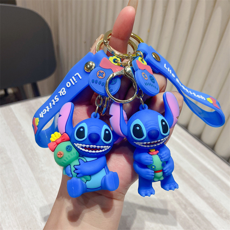 Cartoon Stitch Creative Keychain Cute Baby Accessories Small Gift Hanging Silicone Gift Doll Key Chain