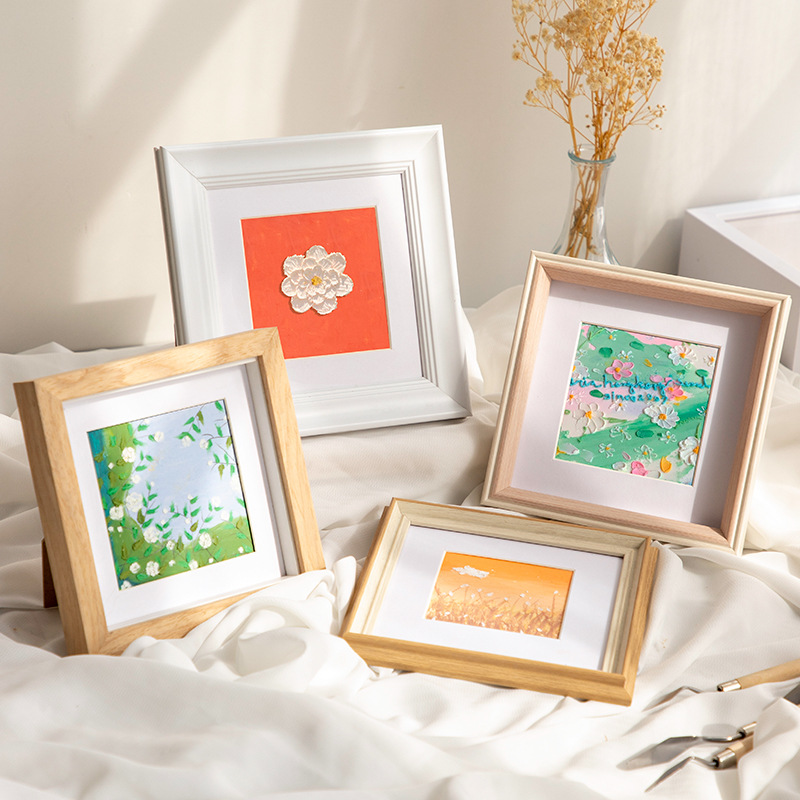 手工diy学生绘画作品集展示框 现代简约油画棒像架框相框摆台挂墙