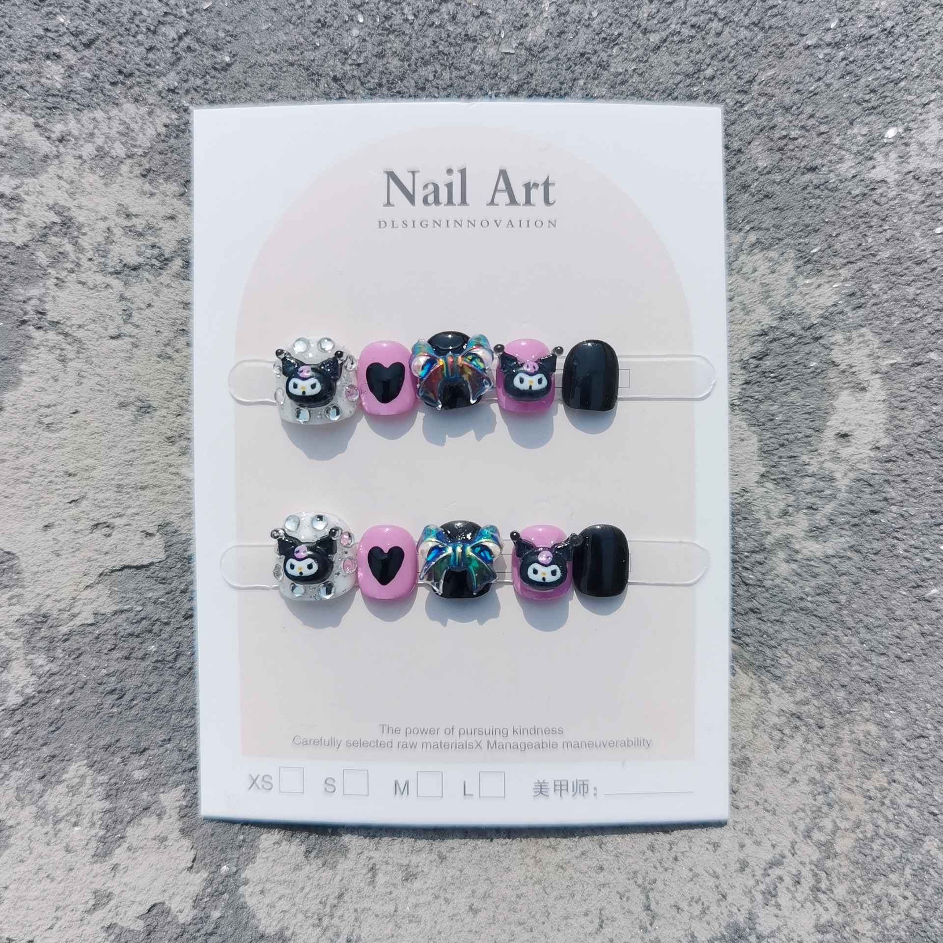 儿童穿戴甲3-12岁女孩学生美甲贴片可爱卡通库洛米手工短款甲片