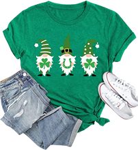 St. Patricks Day T-Shirt Women Gnomes Shirt Shamrock Graphic