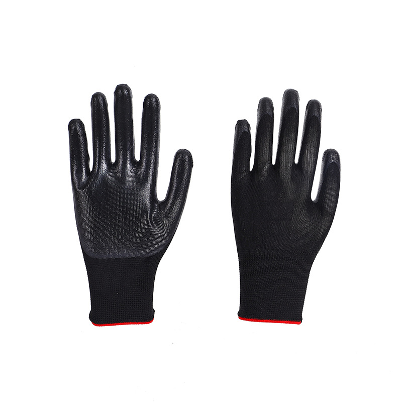 Nitrile Gloves 13-Pin Nylon Vinyl Non-Slip Wear-Resistant Dipped Nitrile Glove Durable Labor Gloves Work Wholesale