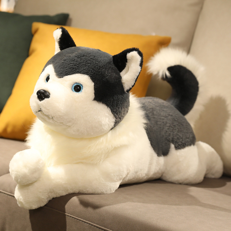 2022新款可爱仿真哈士奇毛绒公仔创意狗狗玩具布娃娃儿童玩偶批发