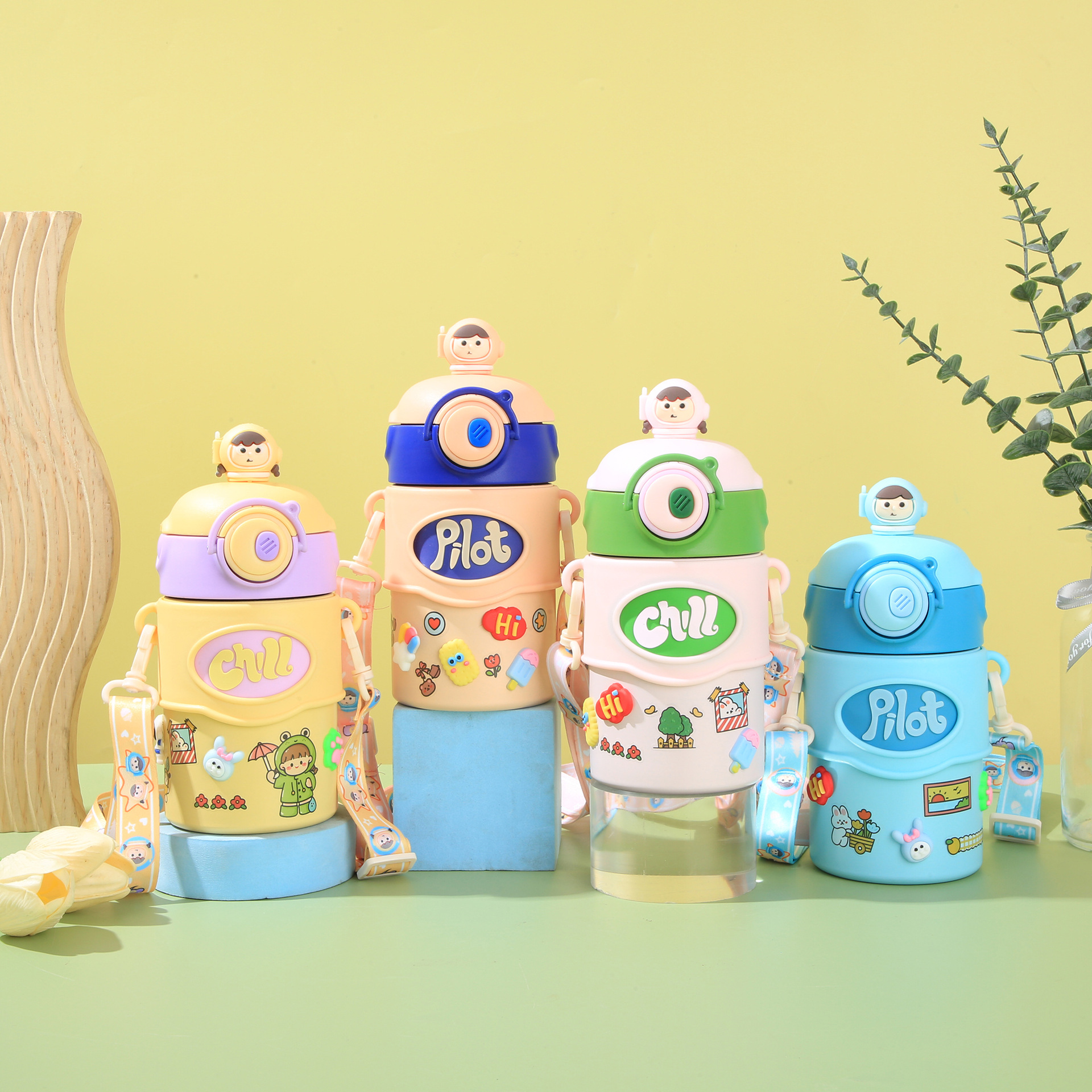 2023 new high-looking 316 stainless steel children‘s thermos cup big belly cup cute cartoon kettle children‘s water cup