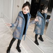 女童秋冬装外套2023新款韩版呢子洋气中大儿童加绒加厚毛呢大衣潮