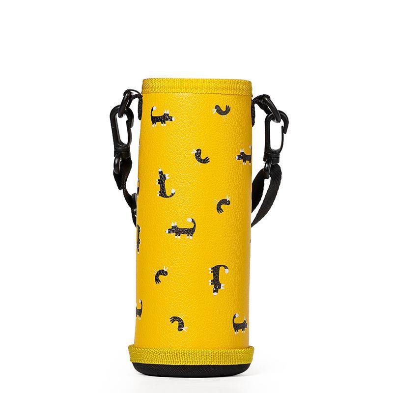 大人儿童水杯背带绳杯套袋保温杯袋子斜挎可爱皮套防摔防烫保护套