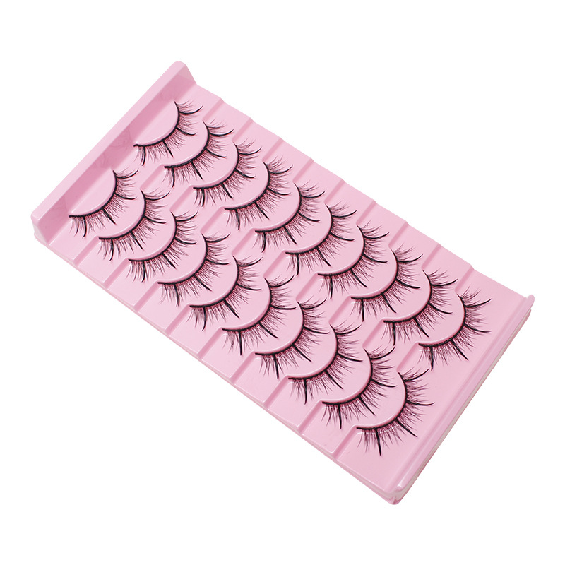 10 Pairs of Fishtail Clamp Fairy False Eyelashes Natural Nude Makeup Heavy Makeup Can Be Used by Beginners