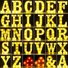热销26个英文字母灯LED符号造型数字灯生日表白求婚氛围装饰彩灯