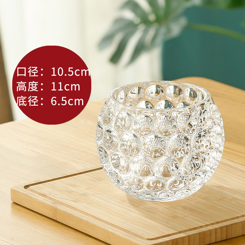 Transparent Crystal Ball Glass Vase Hydroponic Plant Decoration Wedding Room Living Room Decorations Hydrocotyle Flower Pot Wholesale