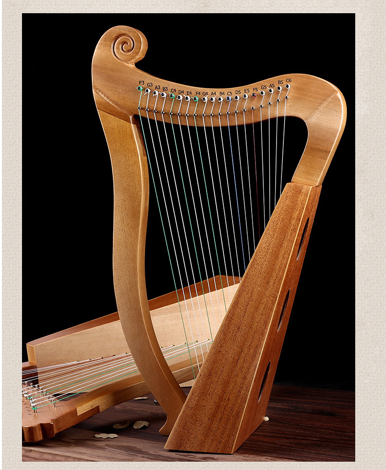 19弦小竖琴初学者易学15弦里拉琴lyre单板莱雅琴小众古典乐器批发