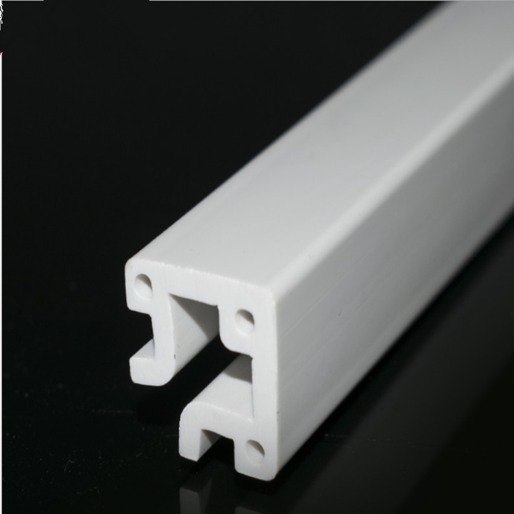 pvc塑料异型材 白色pvc塑料卡条挤出型材