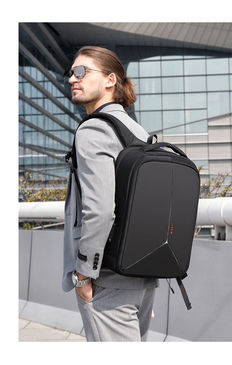 男士背包双肩包休闲15.6寸薄款电脑书包大学生时尚潮流笔记本商务