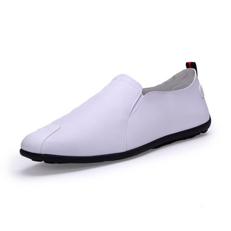 Cross-Border New Arrival 2023 Foreign Trade Products Factory Wholesale Pu Soft Leather Men's Shoes Soft Slip-on Flat Men's Peas Shoes