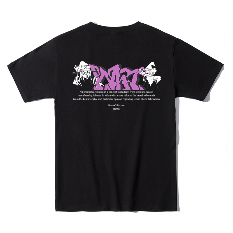 fh男装|2023春季新款潮牌off纯棉男士短袖高街宽松t恤男打底衫潮