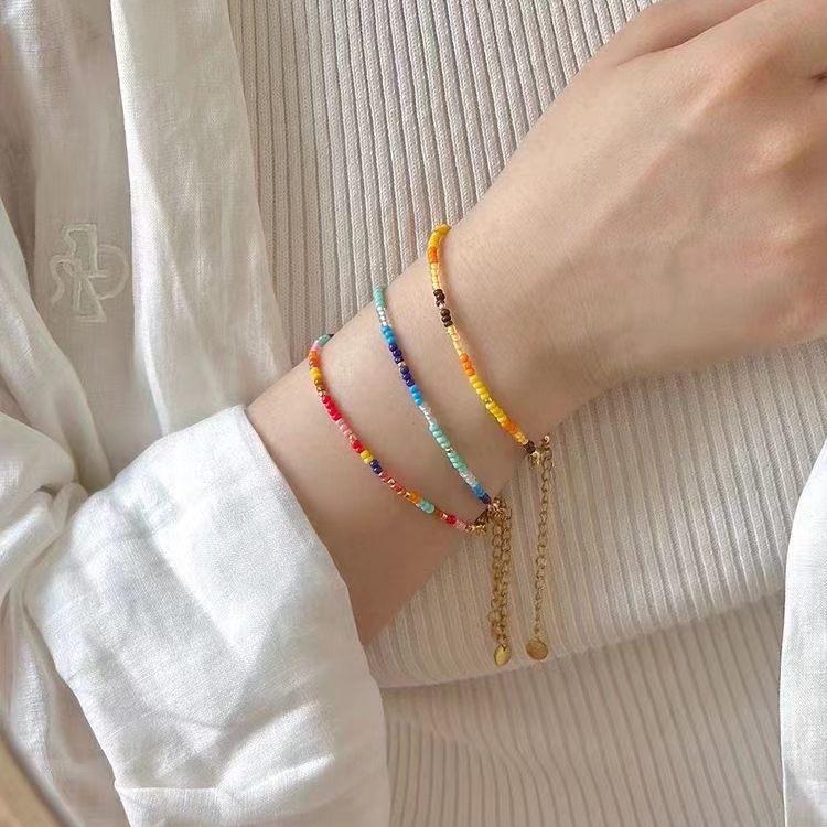 Zhao Lusi Same Style Handmade Beaded Color Dopamine Children's Fun Sunshine Cheerful Travel Bracelet Girlfriend Gifts Female