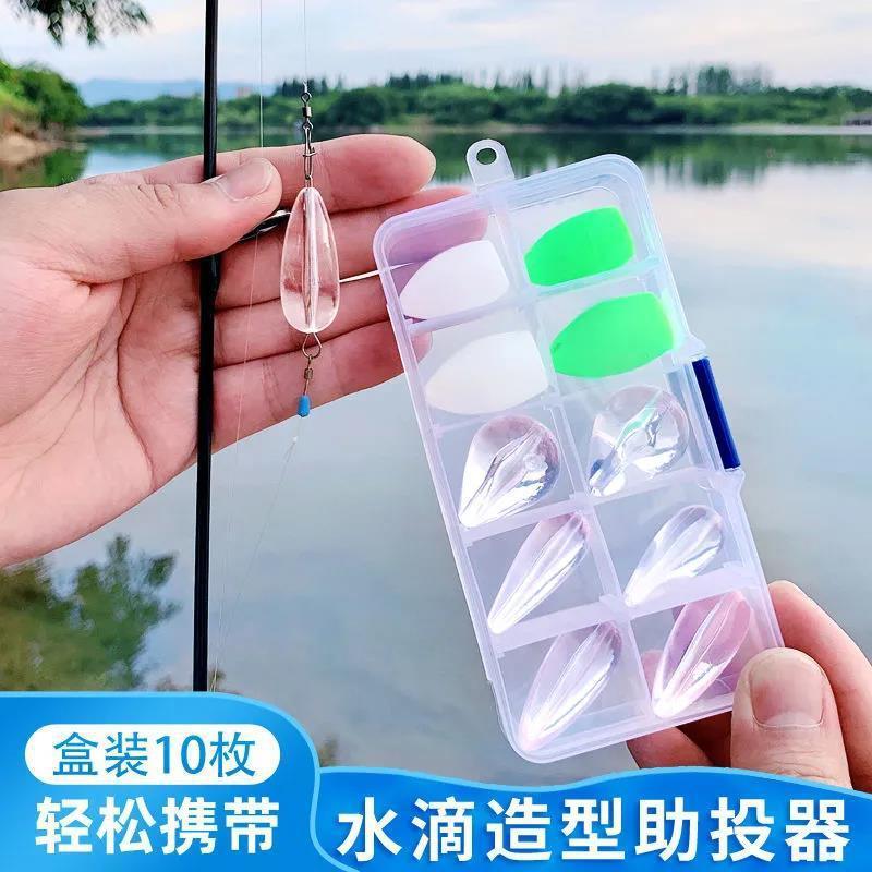 助投器批发路亚浮水沉水透明亚克力水滴形缓沉型白条配件抛独立站