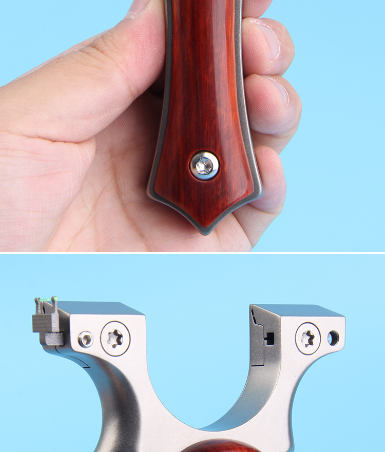 锁凤小牛尖角免绑扁皮弹弓大威力钛合金tc21移动快压弹工竞技弾弓