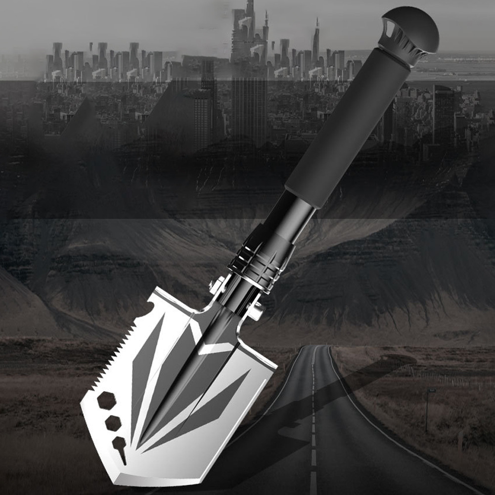 德国工兵铲多功能军工铲户外锰钢军版原品折叠车载小号兵工铲铁锹