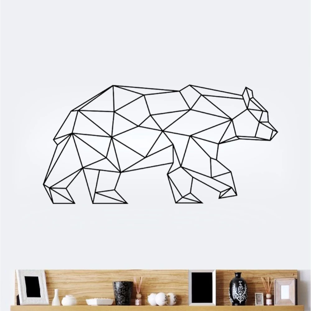 geometry几何动物熊bear精雕可移除wall decor跨境亚马逊dx13711