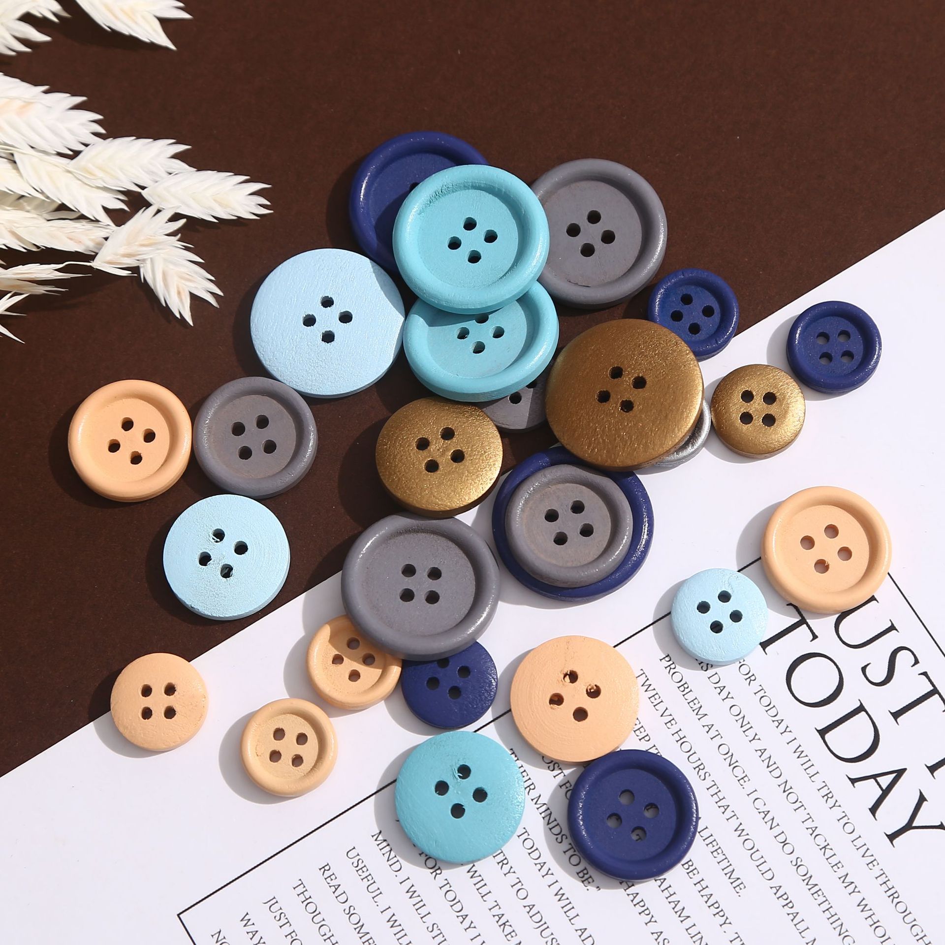 莫兰迪禾木纽扣西装大衣扣棉麻衬衫衣服袖口纽扣服装服饰辅料