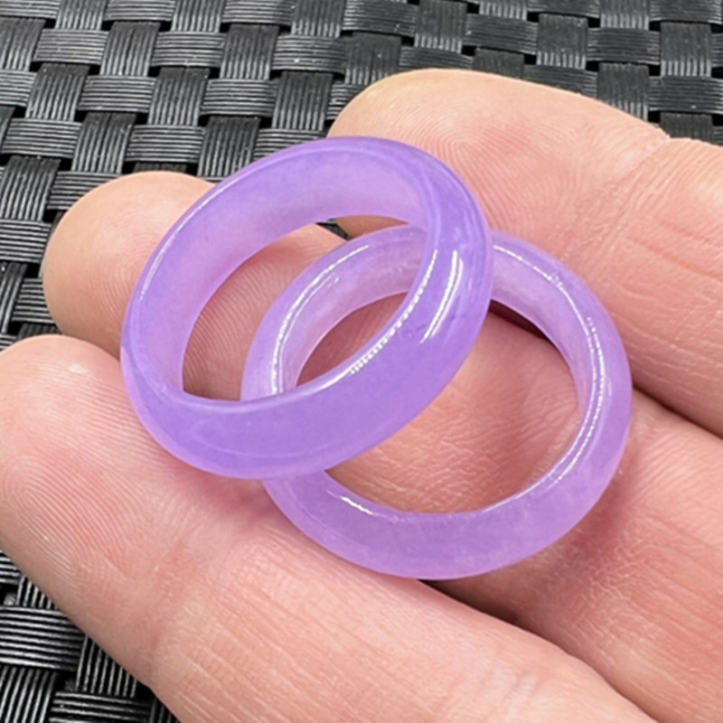 玉石戒指紫罗兰戒指石英岩玉戒指紫色玉戒指玉手饰玉指环女款戒指