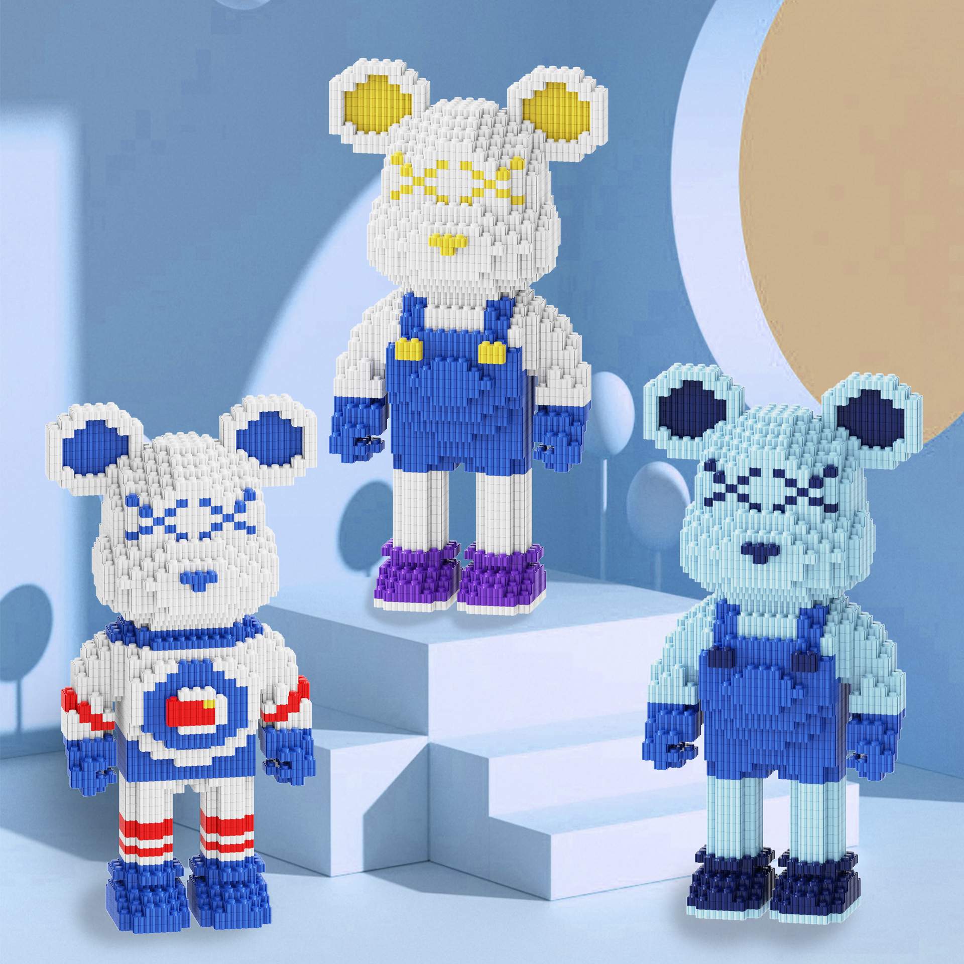 暴力熊兼容乐高积木男女生解压拼搭玩具串联颗粒亲子互动创意拼图