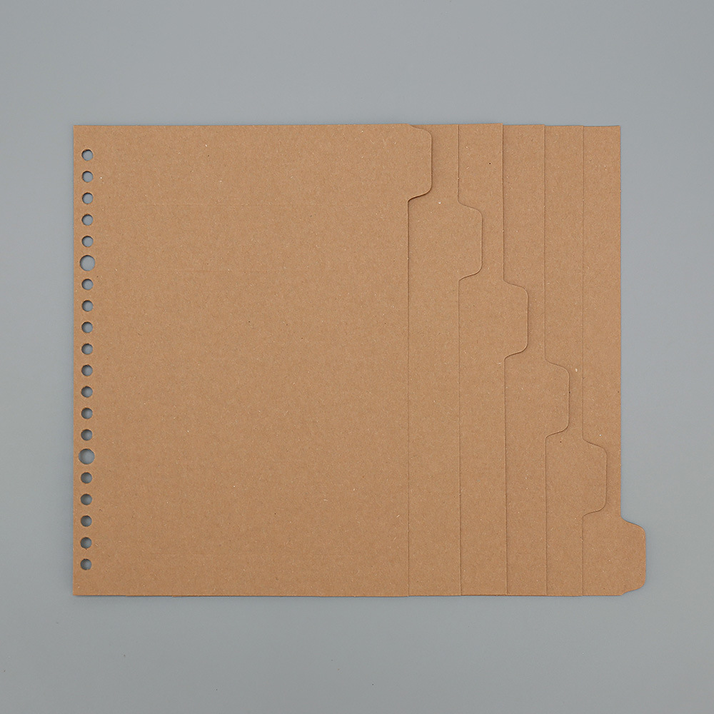 道林牛皮纸活页本隔页纸26孔20孔b5a5分类索引页6张活页夹分隔页