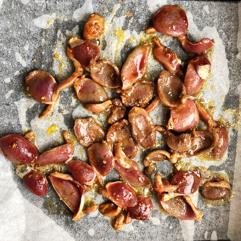 烤肉食材韩式烤鸡胗调理腌制半成品鸡杂小鸡胗片生鲜冷冻食材商用