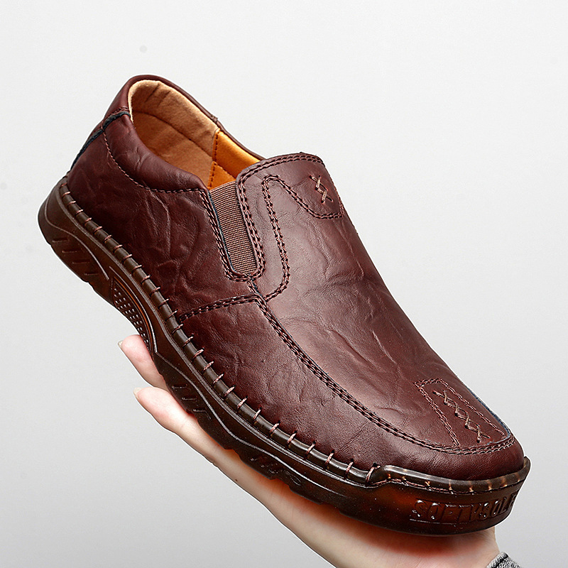 外贸出口意大利大牌原单撤柜高档真皮鞋男士休闲皮鞋春秋新款单鞋