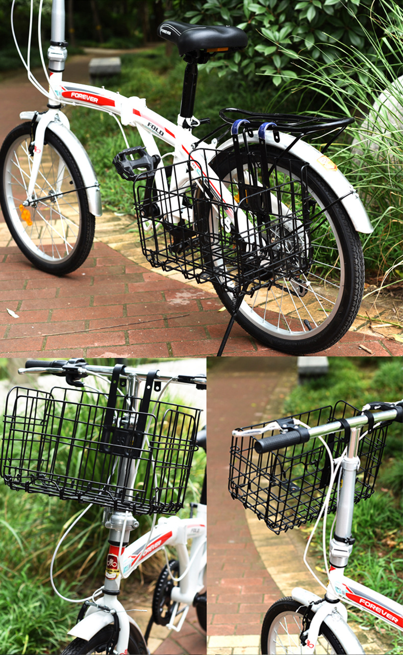 自行车车筐折叠加粗前挂车篮通用电动车后车框山地单车菜篮子配件