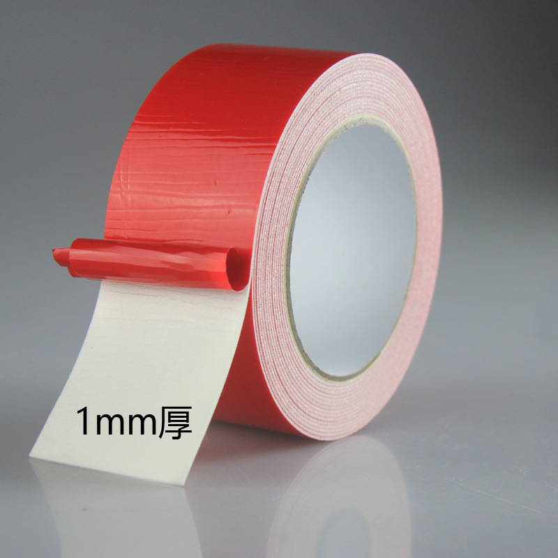 Factory Wholesale Strong Sticky Gelatin Sponge Red Film White Glue 1mm Thick PE Car Electronic Shockproof Foam Double-Sided Adhesive