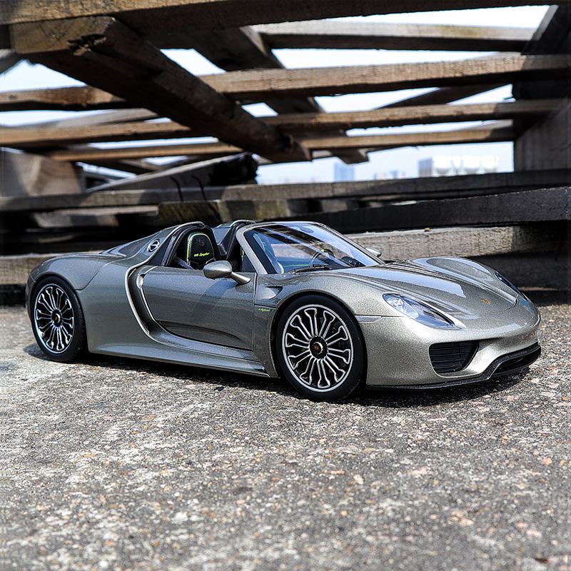 威利原厂1:18porsche 918敞篷跑车模型仿真合金汽车模型收藏摆件