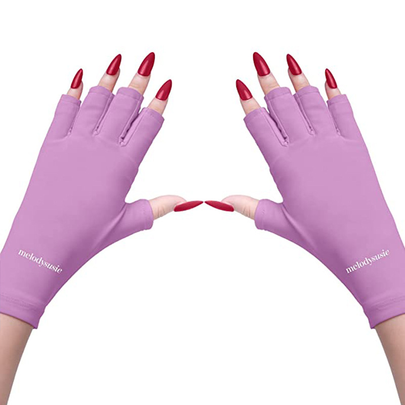 New Sunscreen Gloves Women's Fashion Multi-Color Nail Gloves Open Finger UV Protection Nail Special Half Finger Gloves