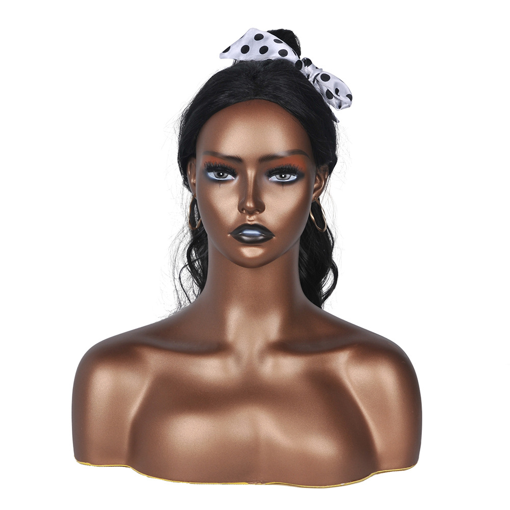 头模假发模特头 欧美女款黑皮肤模特头拍照展示 mannequin head