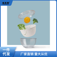 厨房多功能洗菜盆双层沥水篮带盖冰箱保鲜盒沙拉碗切菜客厅水果盆