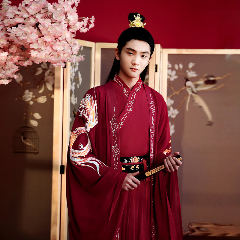 夏良缘结男士汉服古风襦裙套装夏古装大袖长袍魏晋风情侣婚服嫁衣
