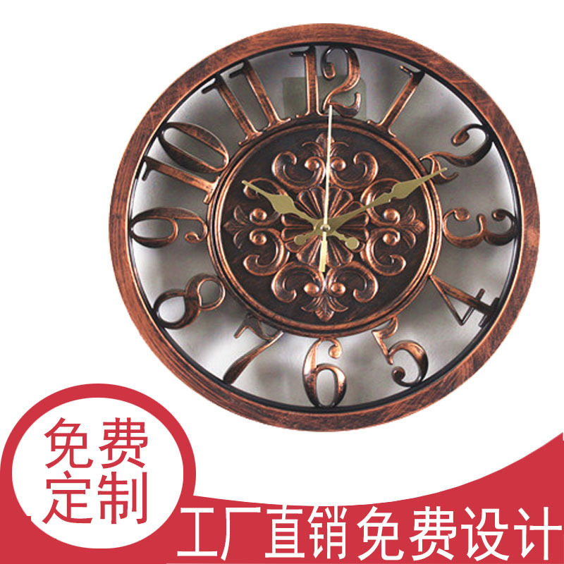 Popular Vintage Industrial Style Wall Clock European Personality Coffee Bar Quartz Clock Wall Hanging Clock Wholesale